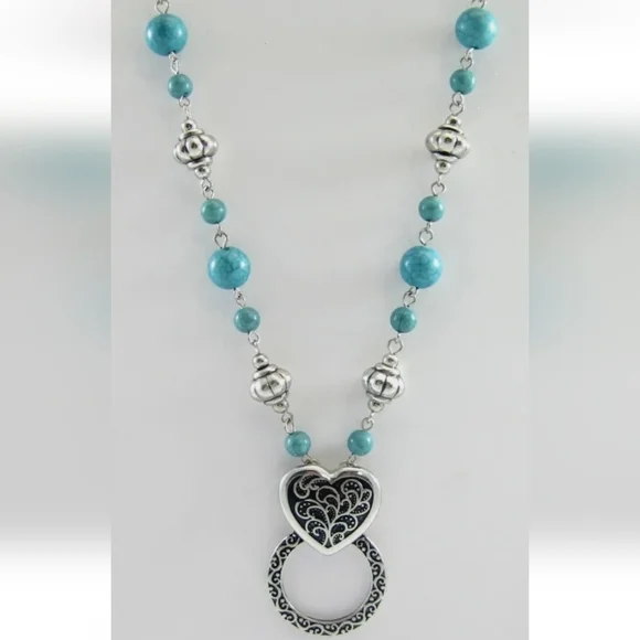 EYEGLASS/ID HOLDER TURQUOISE NECKLACE - Picture 2 of 6